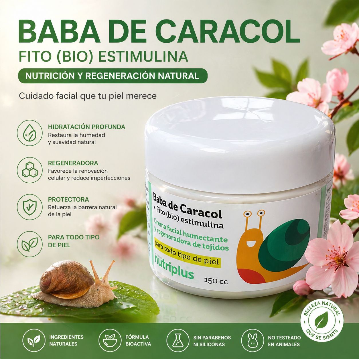 Crema facial de Caracol