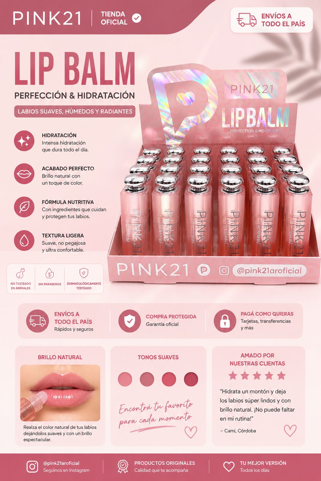 Pink21 labial lip balsamo