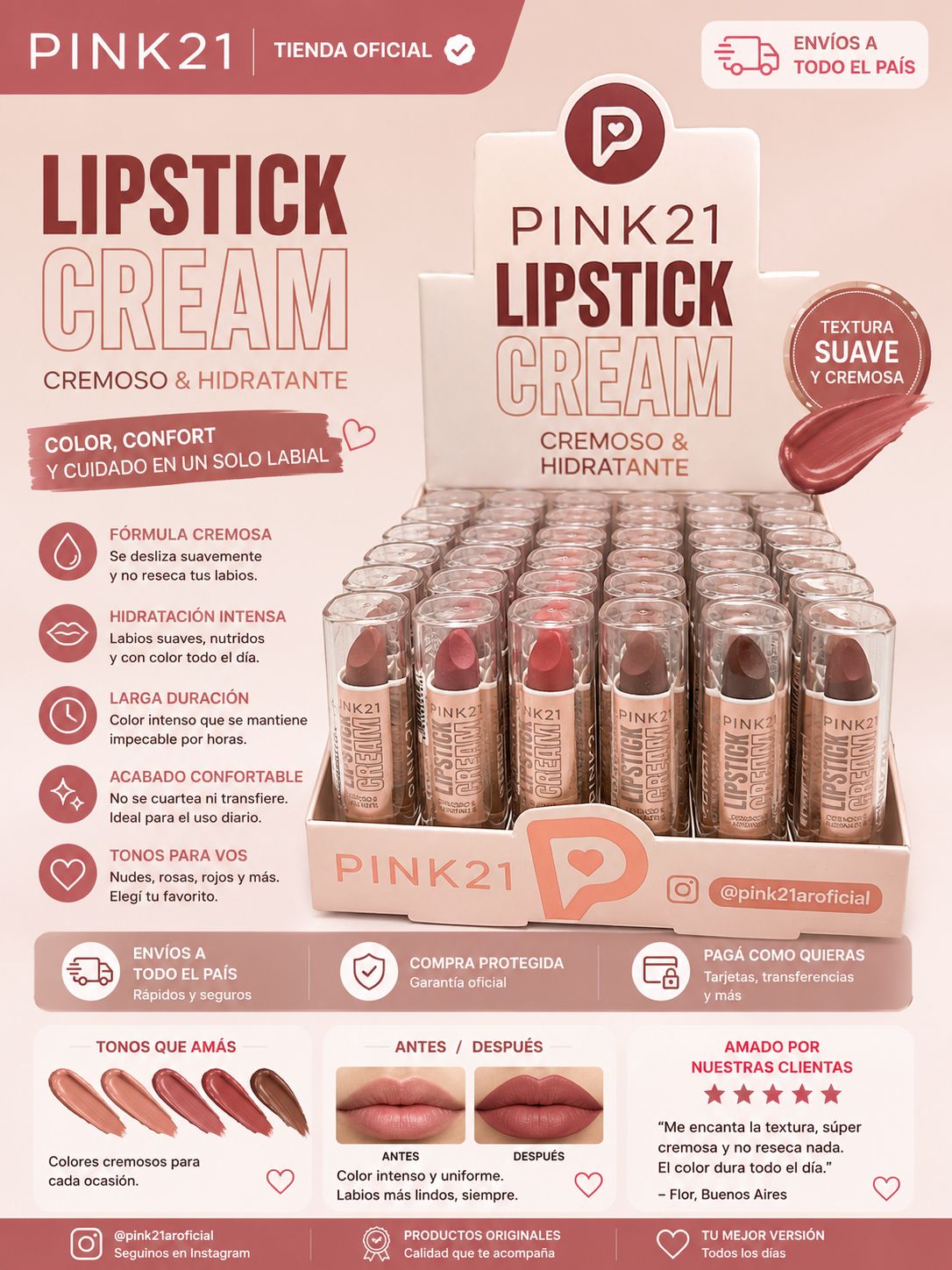 Pink21 labial en barra