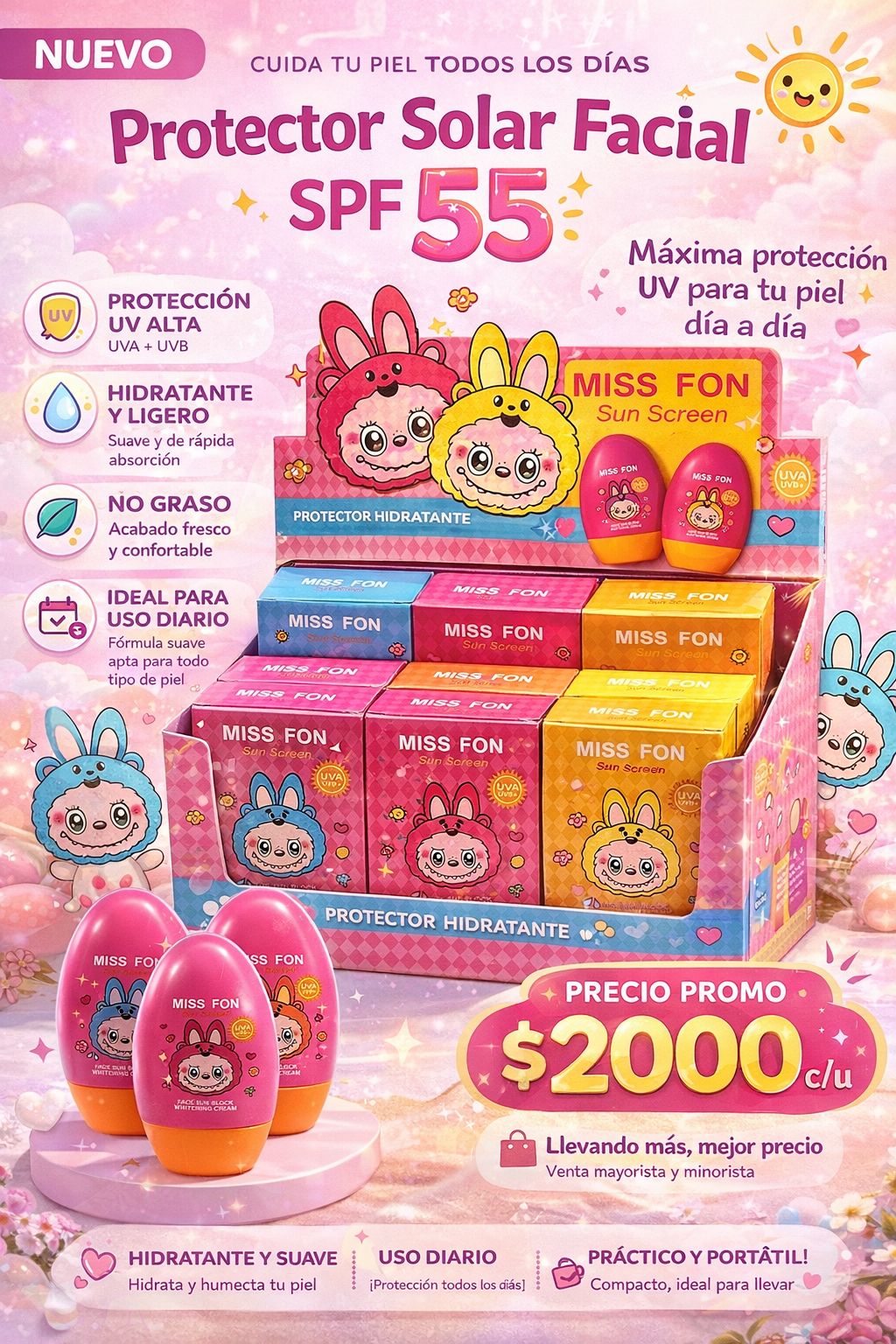Protector solar facial Labubu