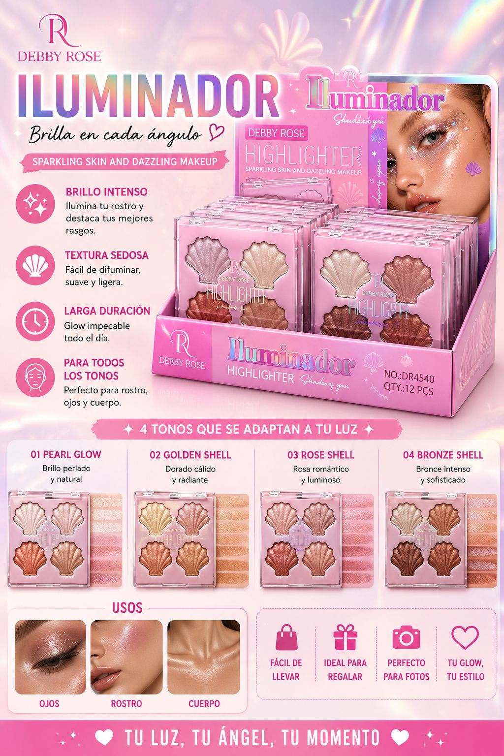 Debby rose iluminador en polvo