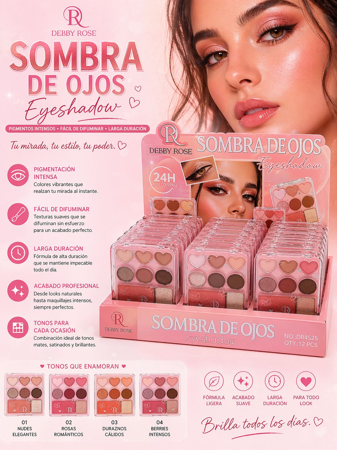 Sombra de ojos corazones Debby Rose