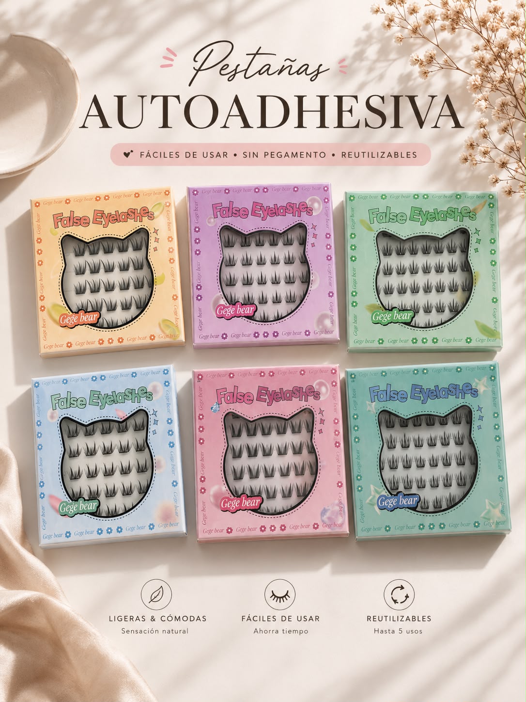 Pestañas autoadhesivas