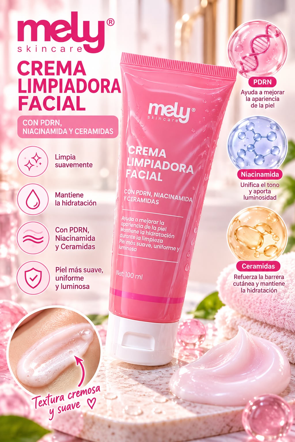 Mely crema limpiador facial