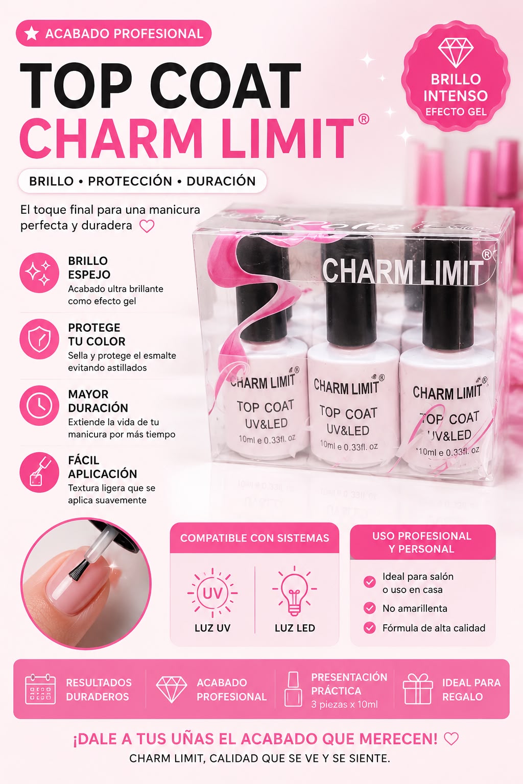 charm limit esmaltes top coat