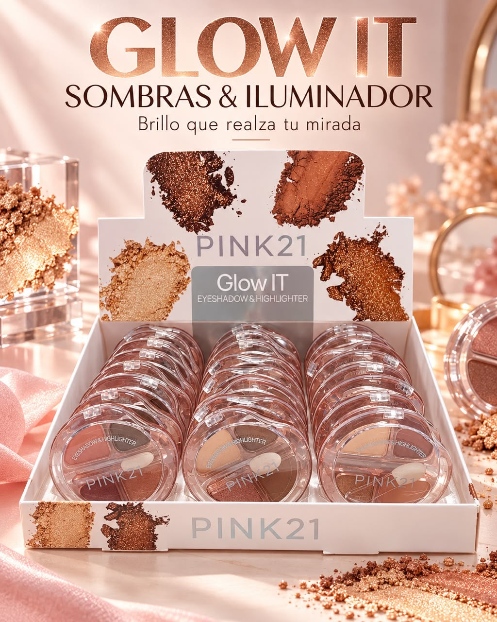 PINK 21 PALETA DE SOMBRA 4COLORES