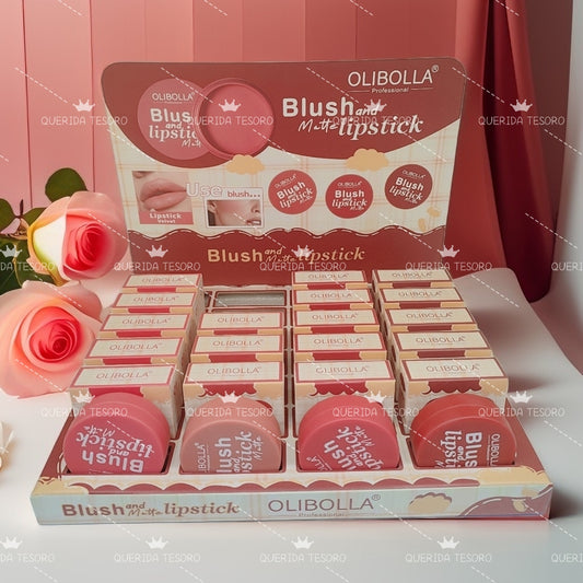 Olibolla blush and matte LIPSTICK rubor y labial