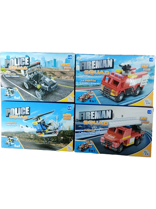Juego en display 76-102pc policía y bomberos