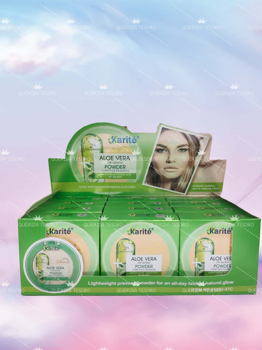 Shea butter compact powder aloe vera
