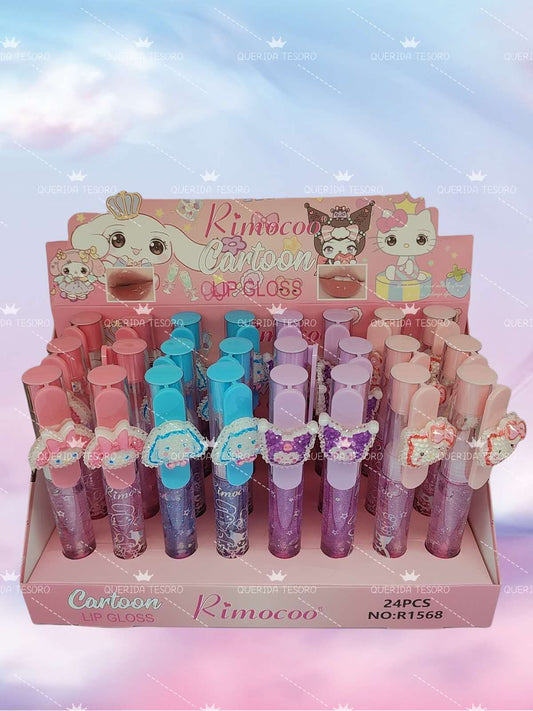Rimocoo lip gloss with cute Sanrio character glitters