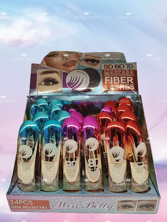Miss Betty fiber lashes máscara de pestañas distintos pinceles 7D 8D 9D