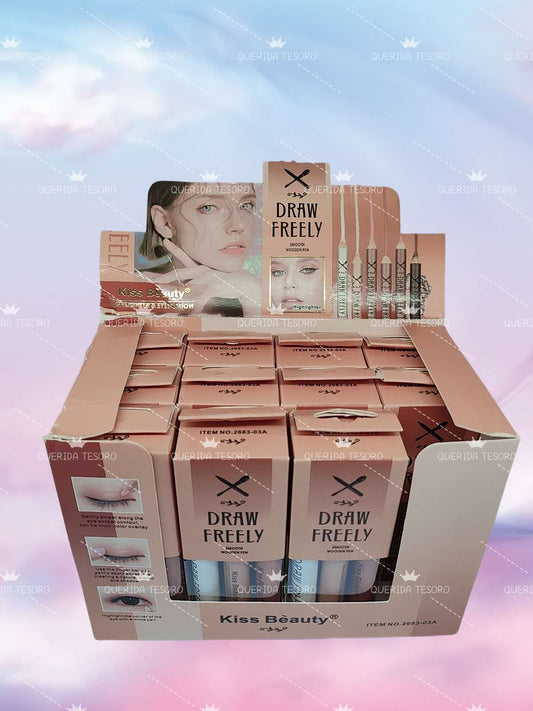 Kiss beauty lapiz de ojos x6 delineador + iluminador