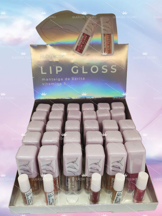 Ruby rose lip gloss con brillo