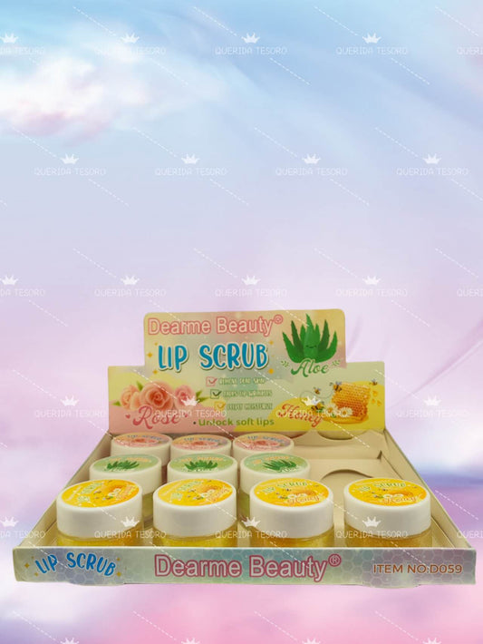 Dearme beauty exfoliante de labios aloe rosa y miel