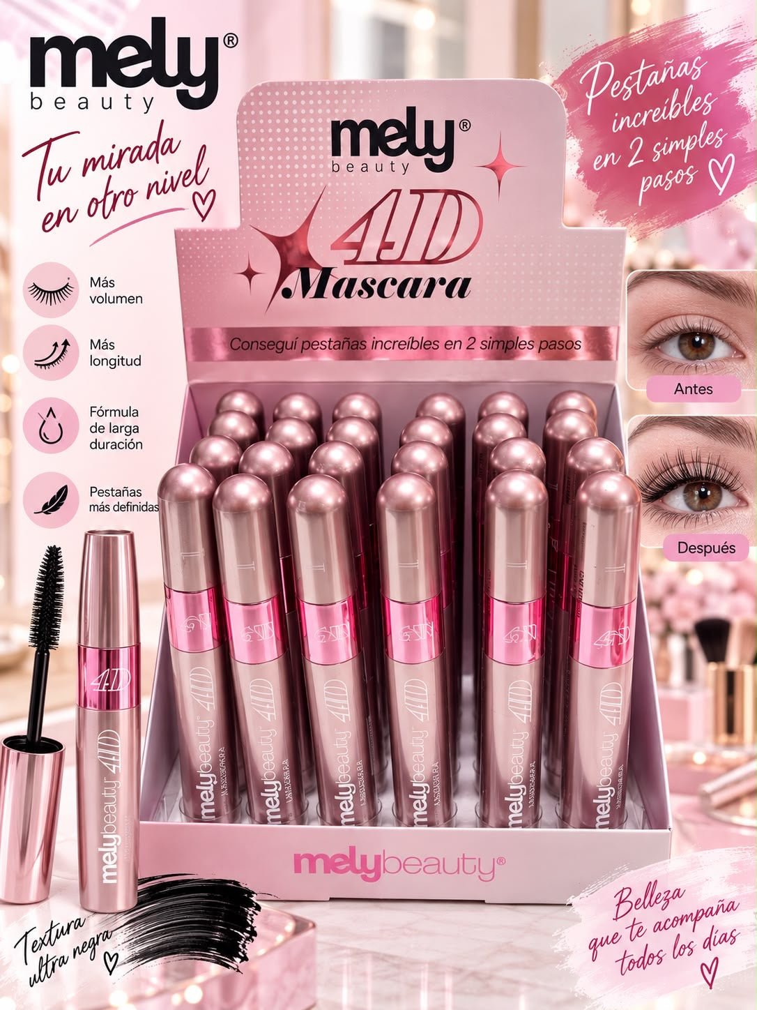 mely máscara de pestaña volumen 4d