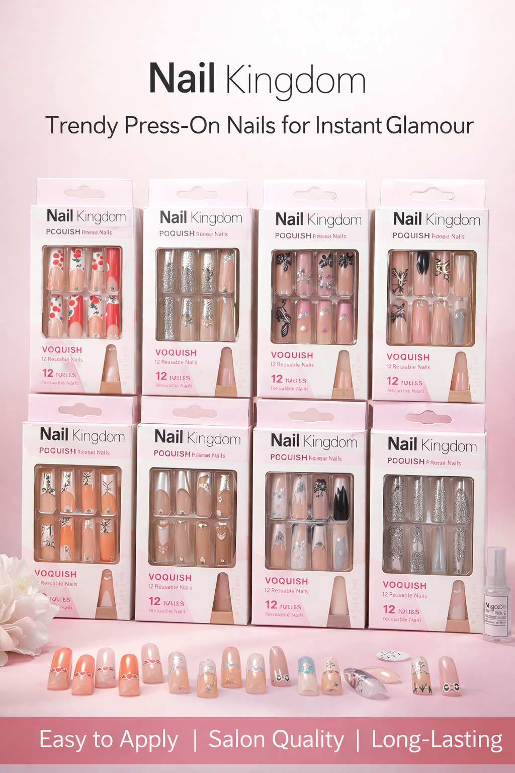 NAIL KINGDOM UÑAS POSTIZA 12PC
