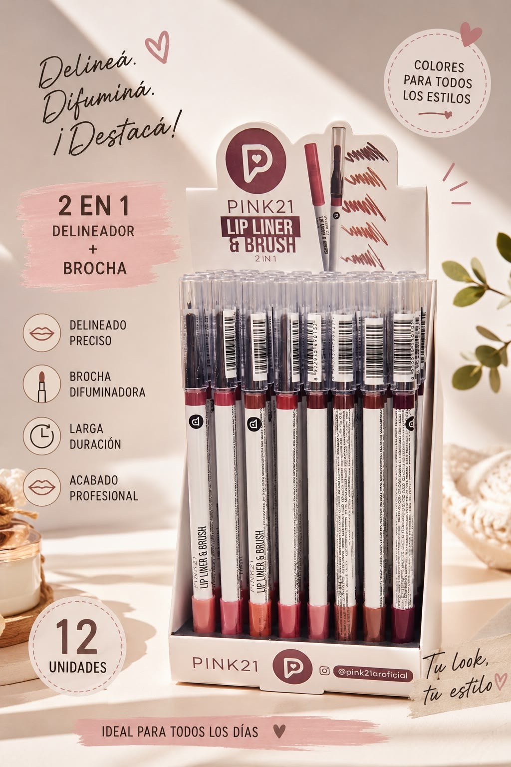 pink 21 lápiz de labios