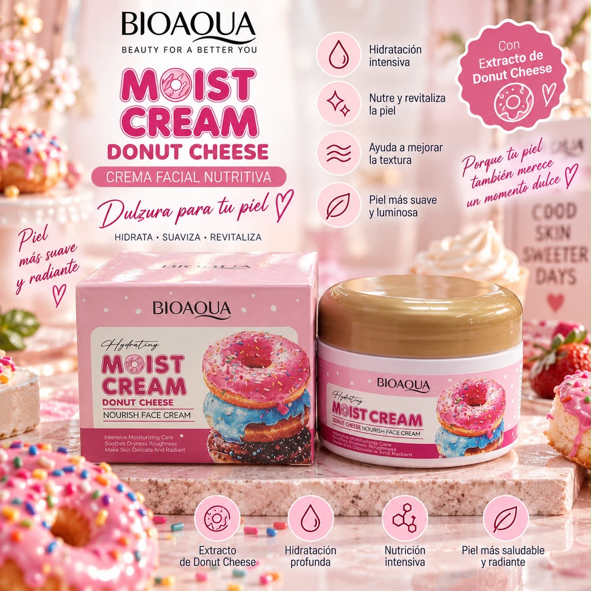 bioqua crema facial donut