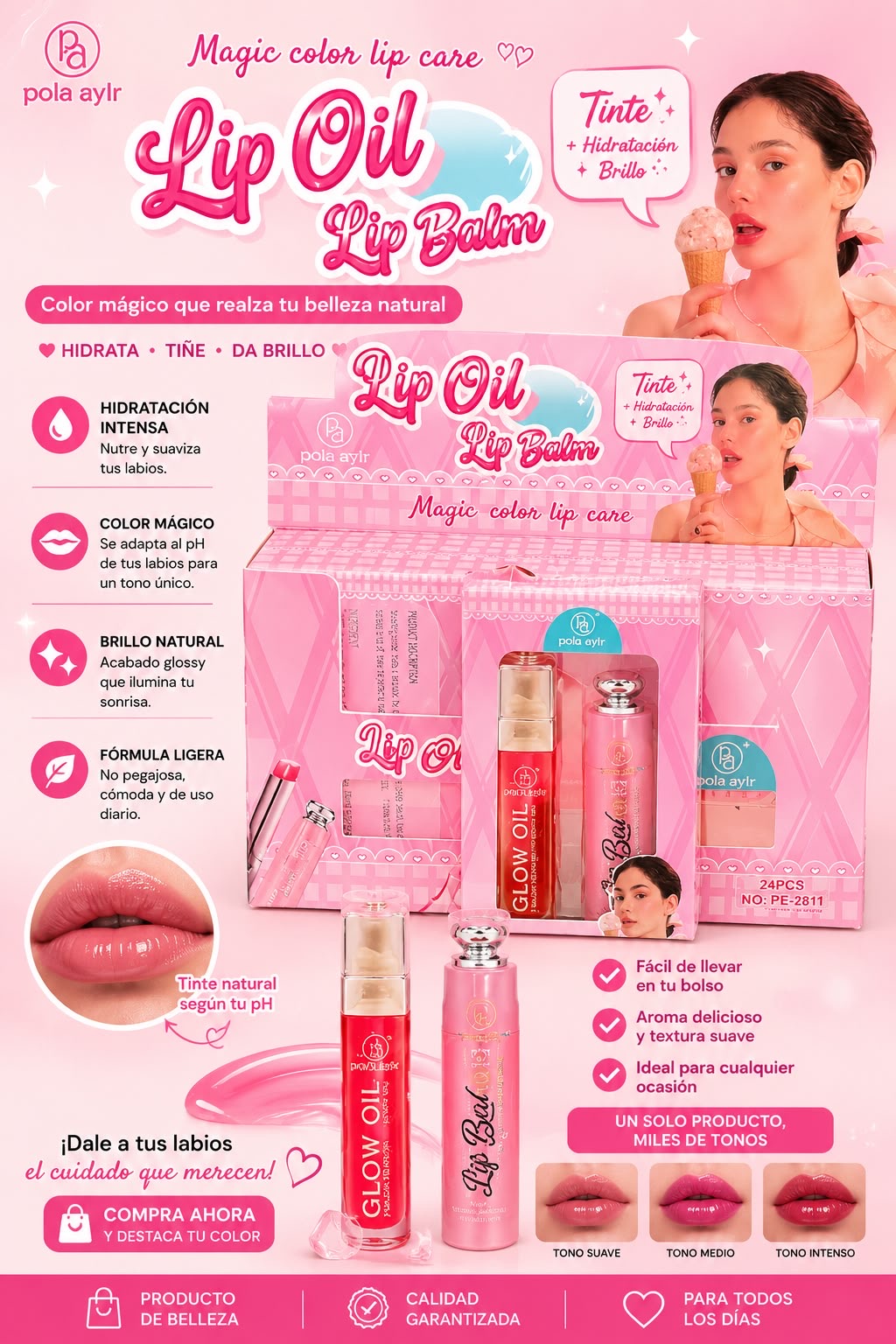 pola aylr lip oil y bálsamo labial