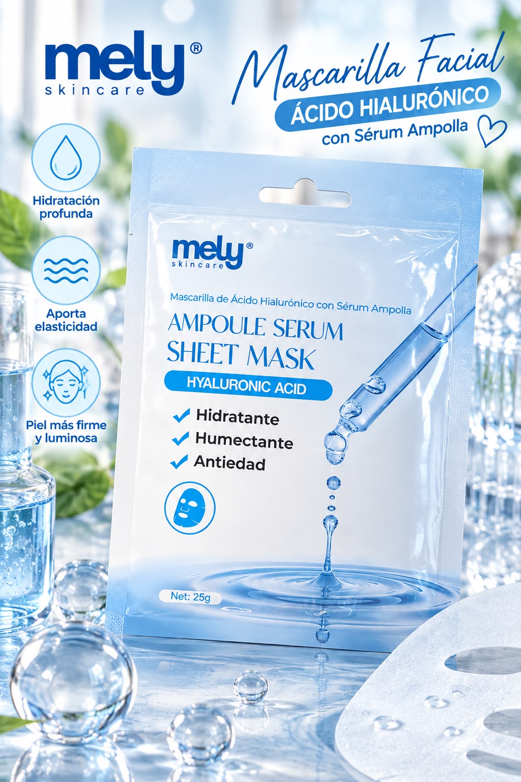 mely mascarilla facial serum ácido hialuronico