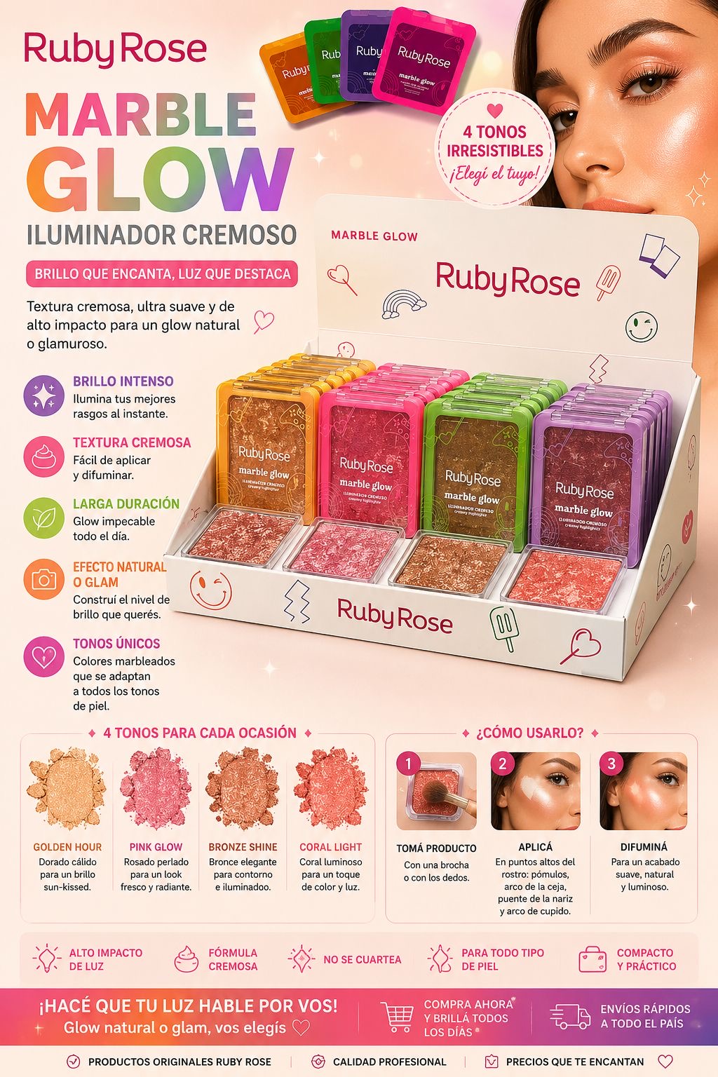 ruby rose iluminador en polvo