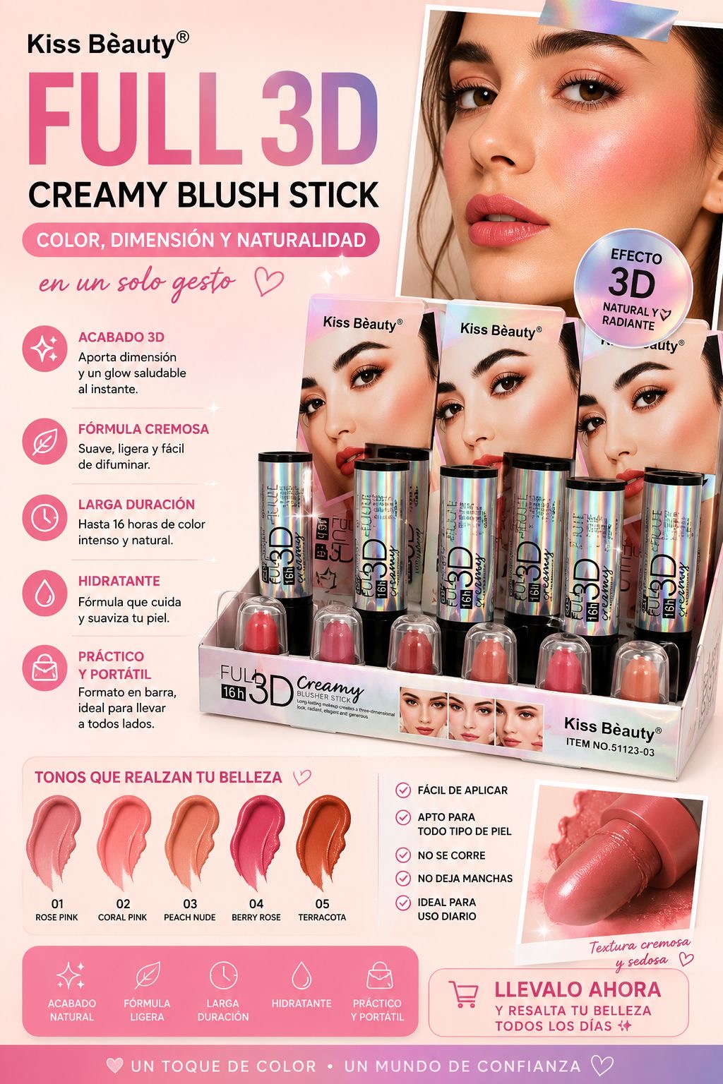 kiss beauty rubor en barra