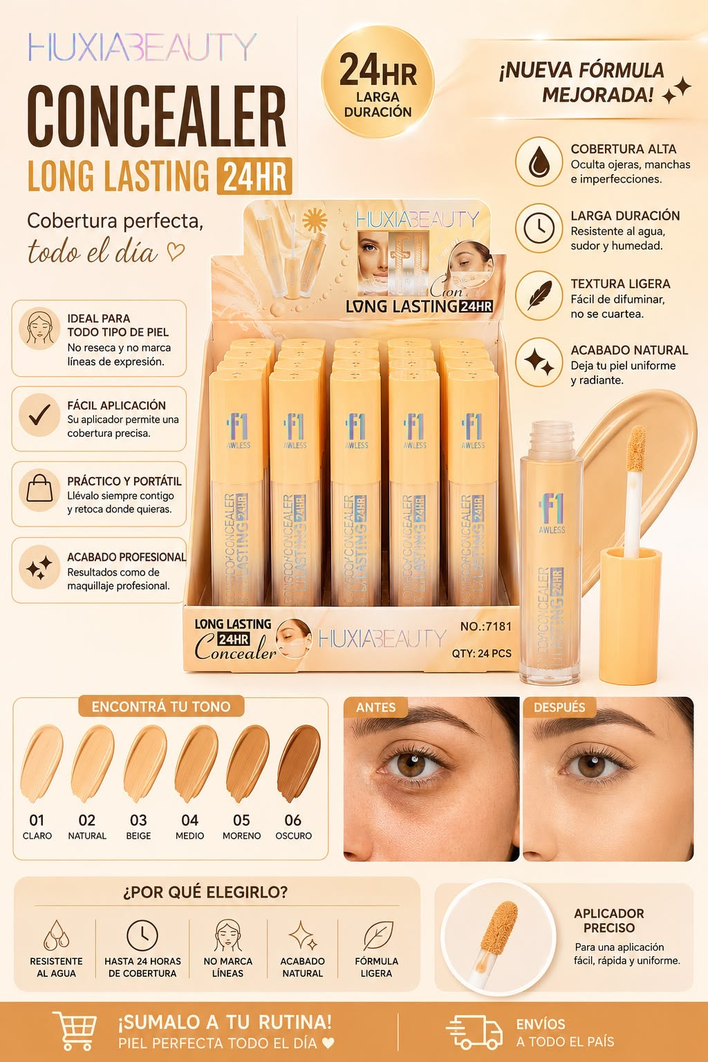 huxiabeauty corrector liquido