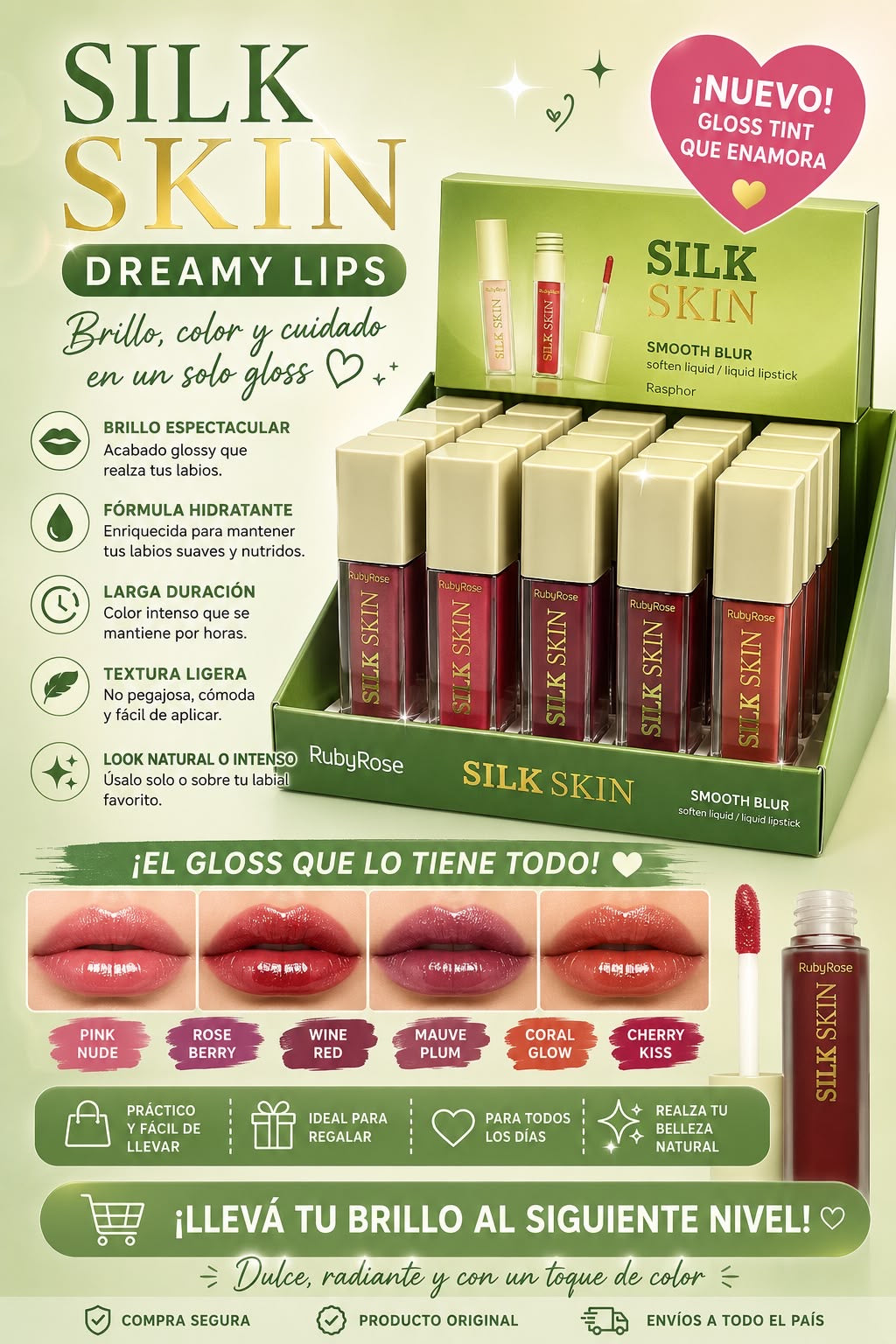 silk skin lipgloss con color