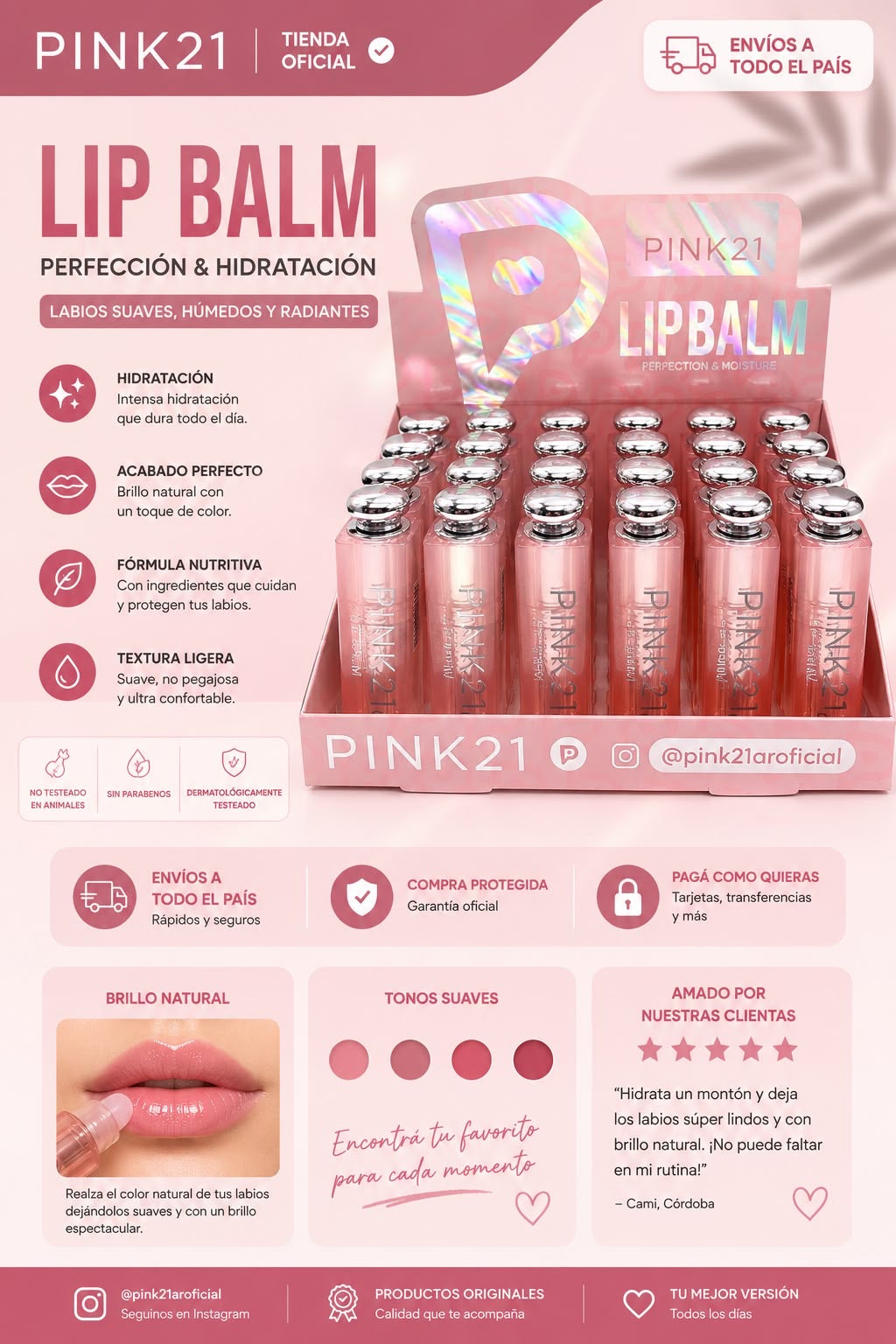 pink21 bálsamo labial