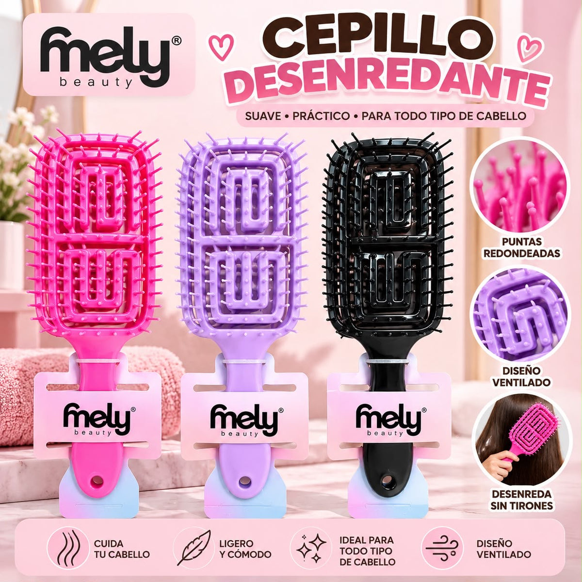 MELY CEPILLO DESENREDANTE PARA RULOS