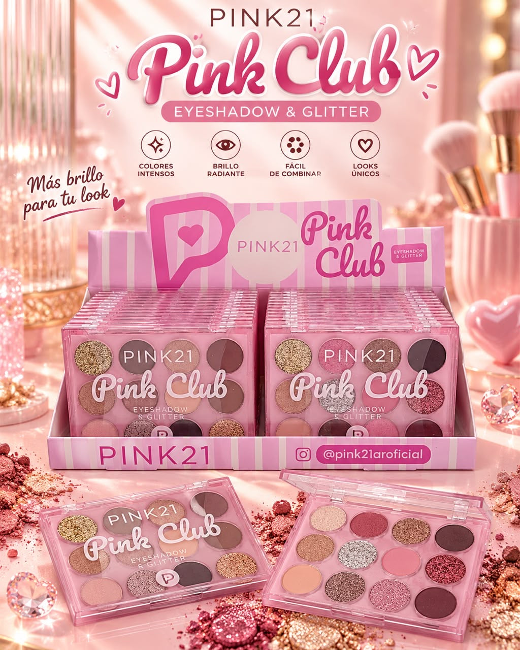 PINK 21 PALETA DE SOMBRA 12 COLORES