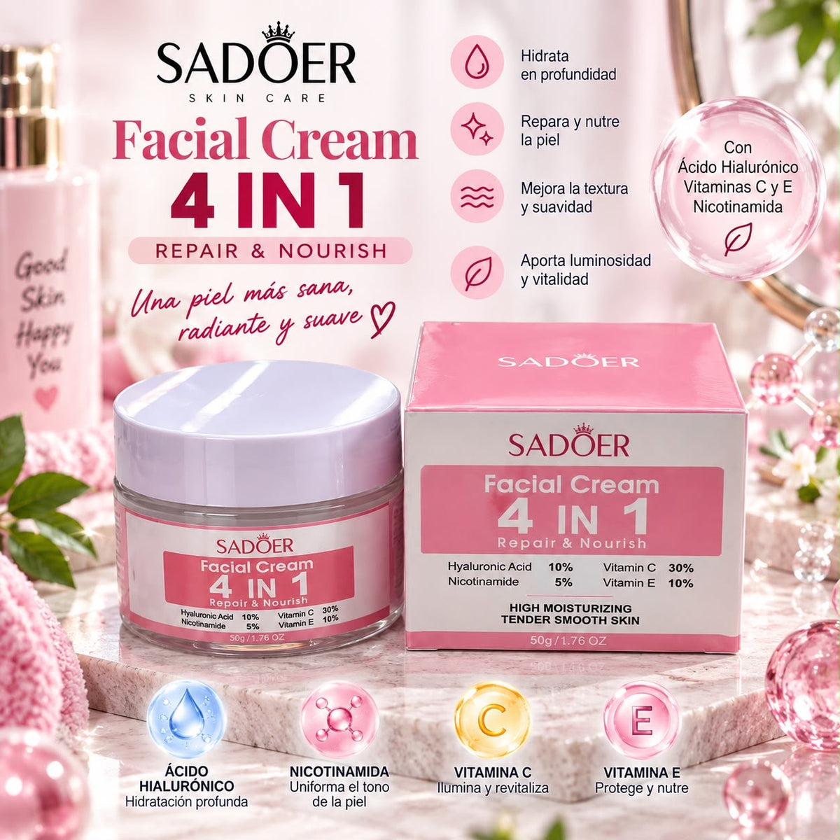 sadoer crema facial 4 en 1