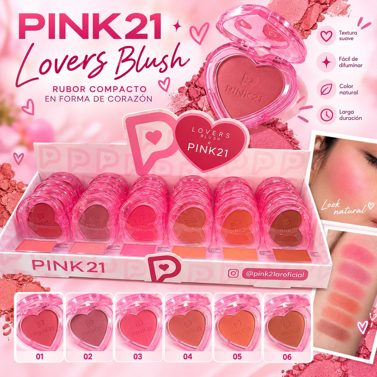 Pink 21 rubor en polvo