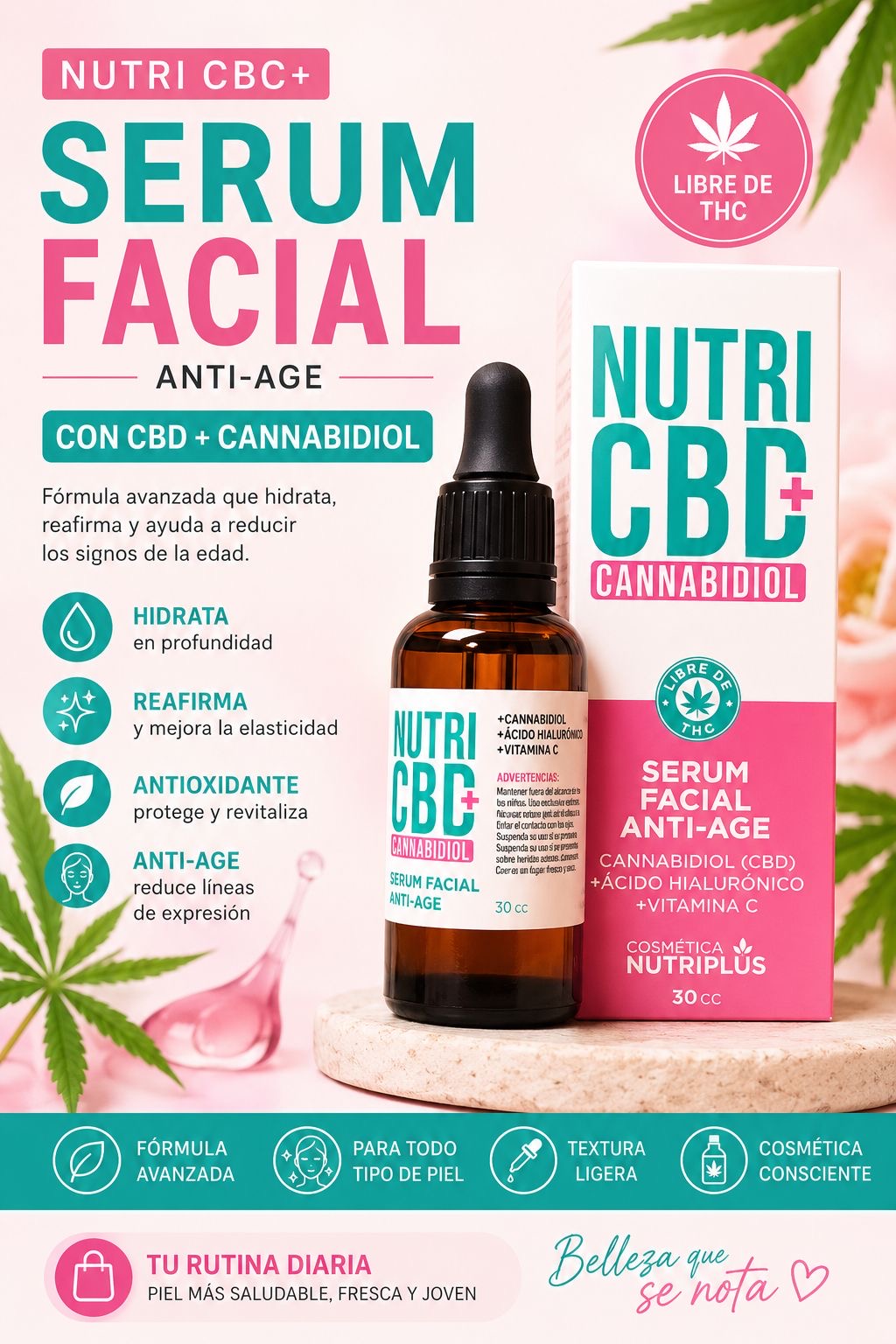 kiss beauty serum con cbd + cannabidiol
