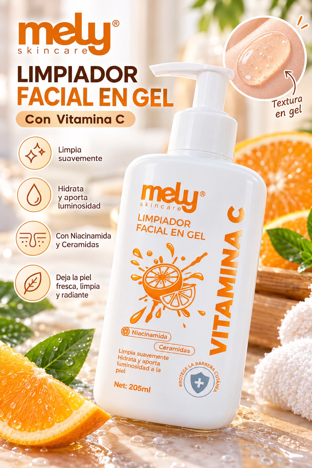 limpiador facial en gel vitamina C