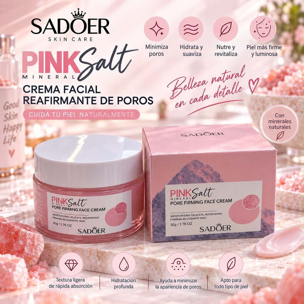 sadoer crema facial rearfirmante de poros