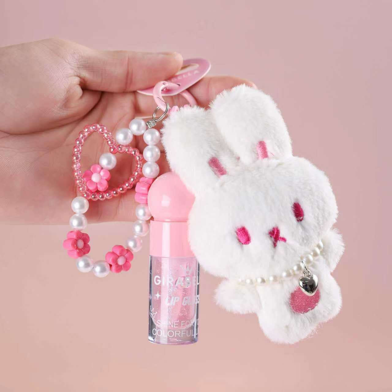 LIP GLOSS LLAVERO CON CONEJO