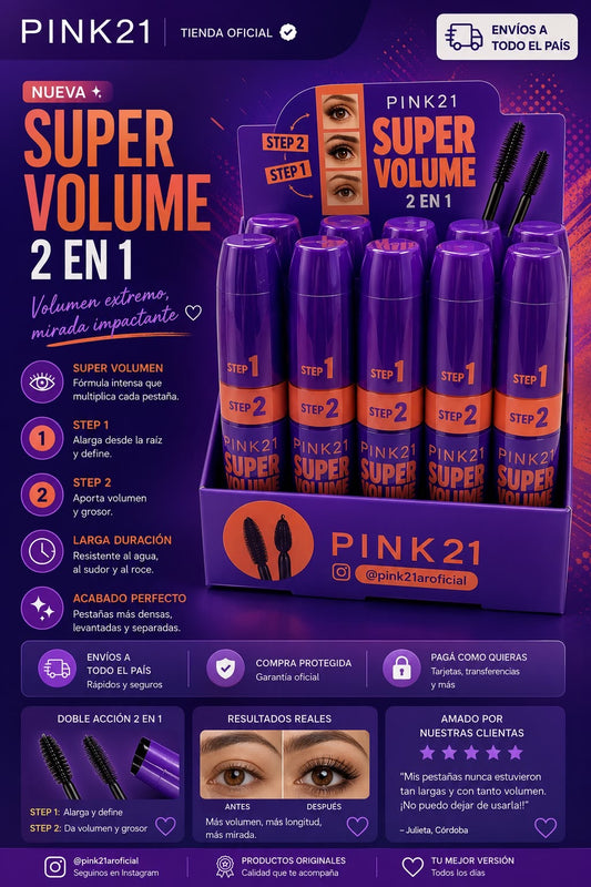 pink21 mascara de pestañas 2en1