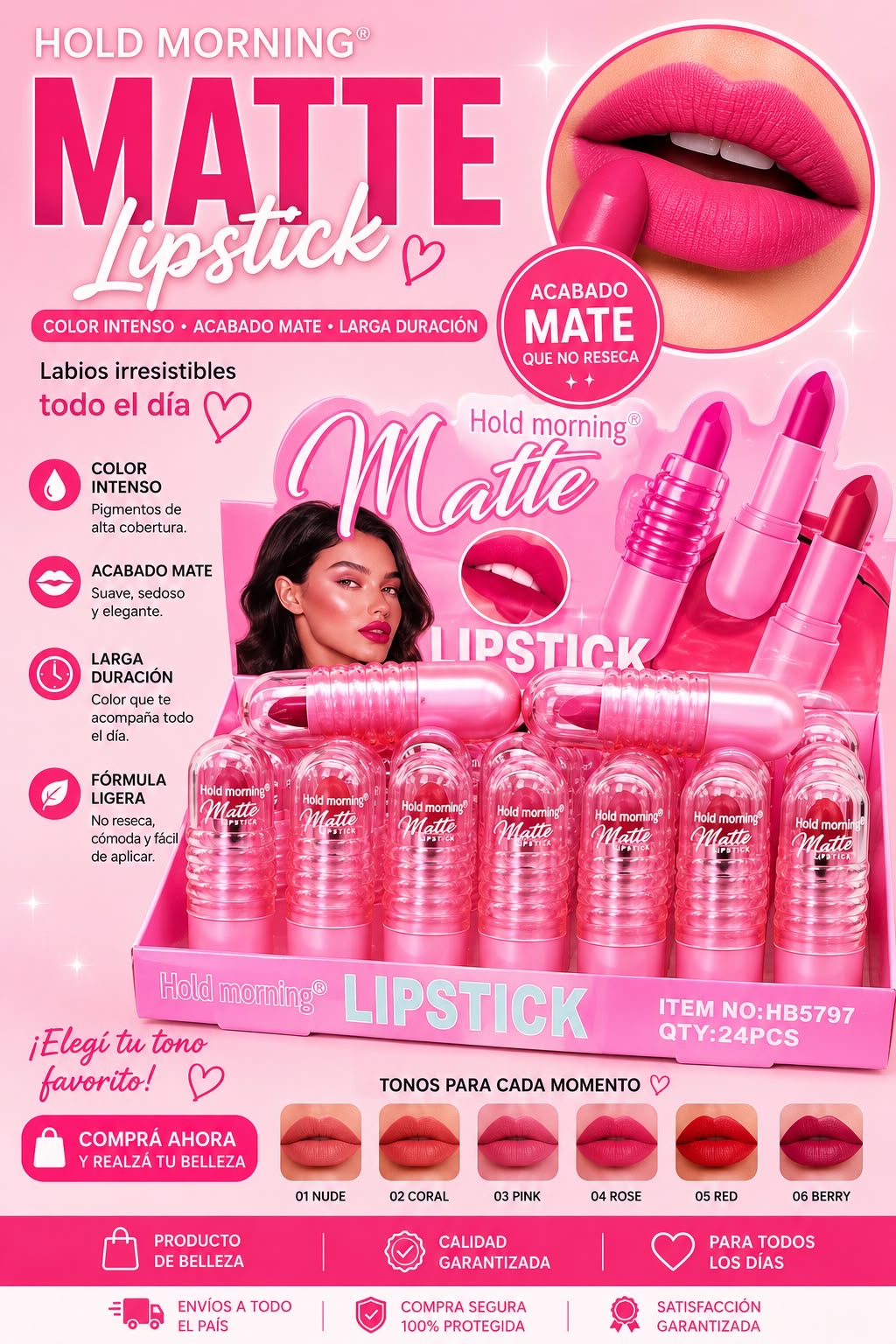 hold morning labial en barra matte