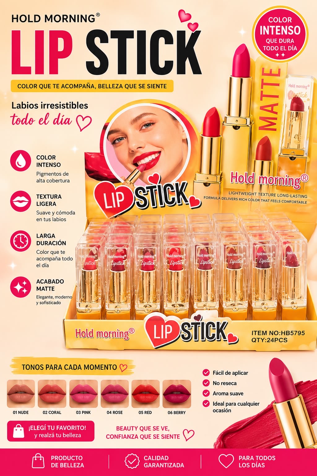 hold morning labial en barra