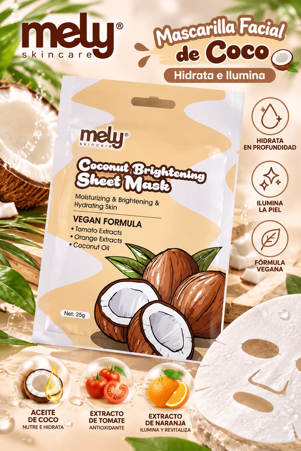 Mely mascarilla facial coco