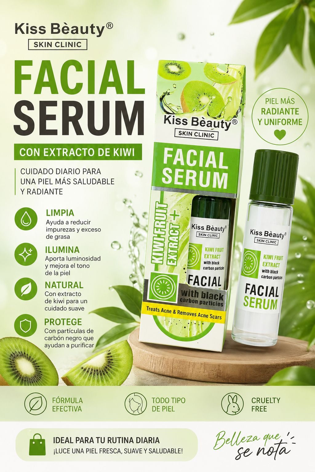 kiss beauty serum con extracto de kiwi