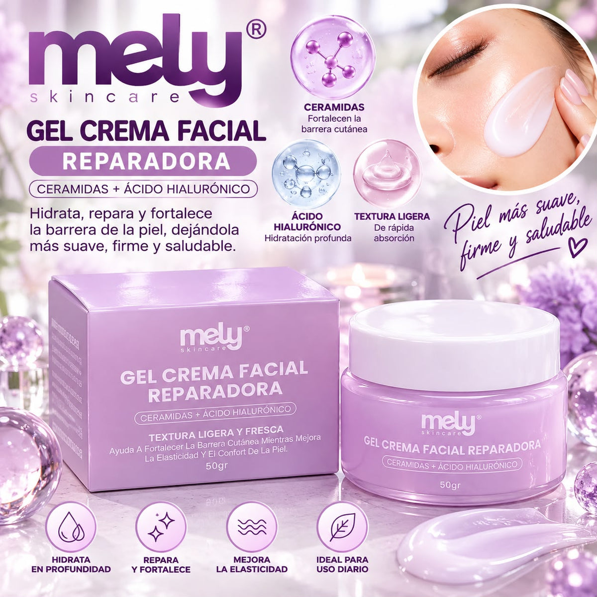 Mely crema facial reparadora