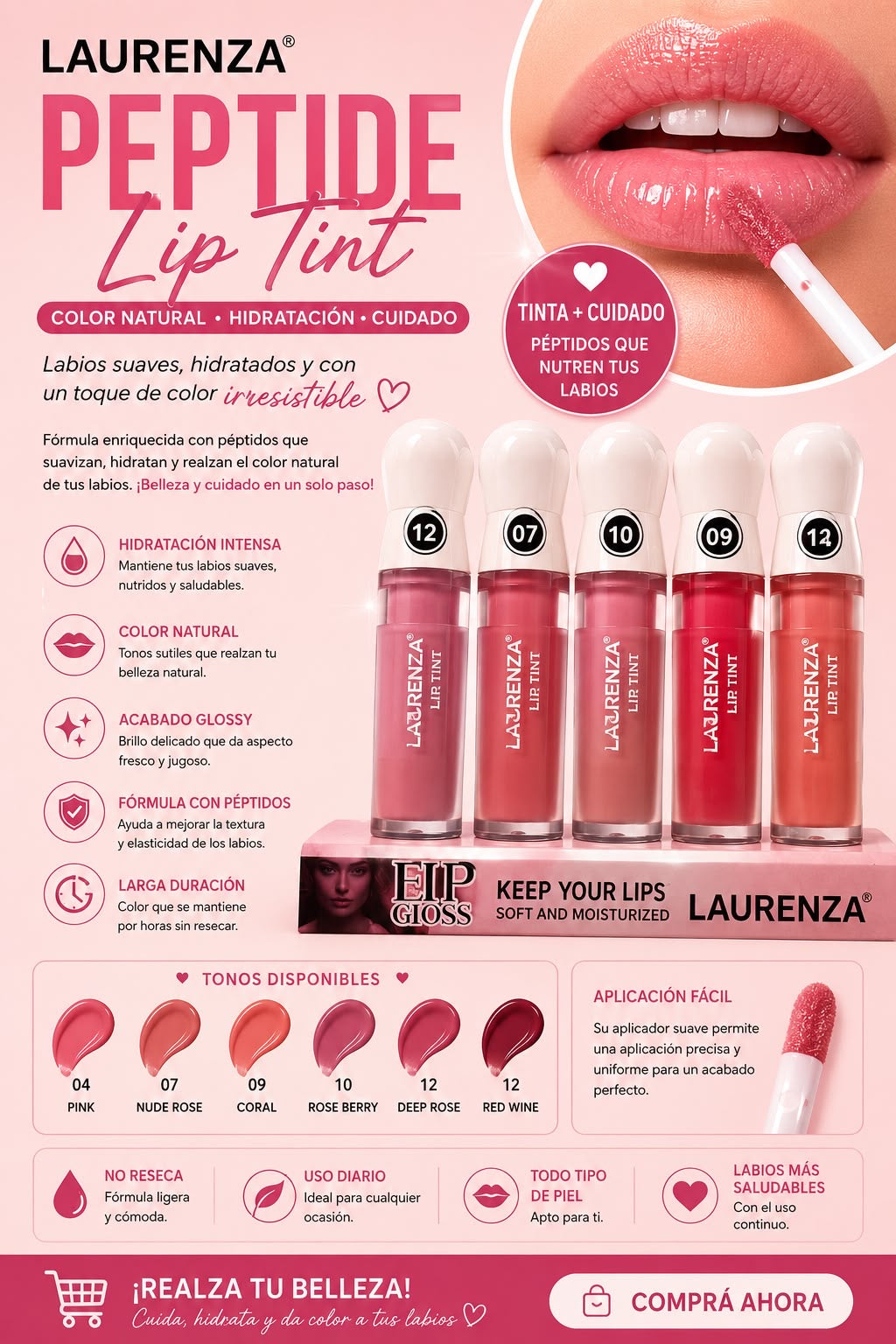 laurenza lipgloss con color