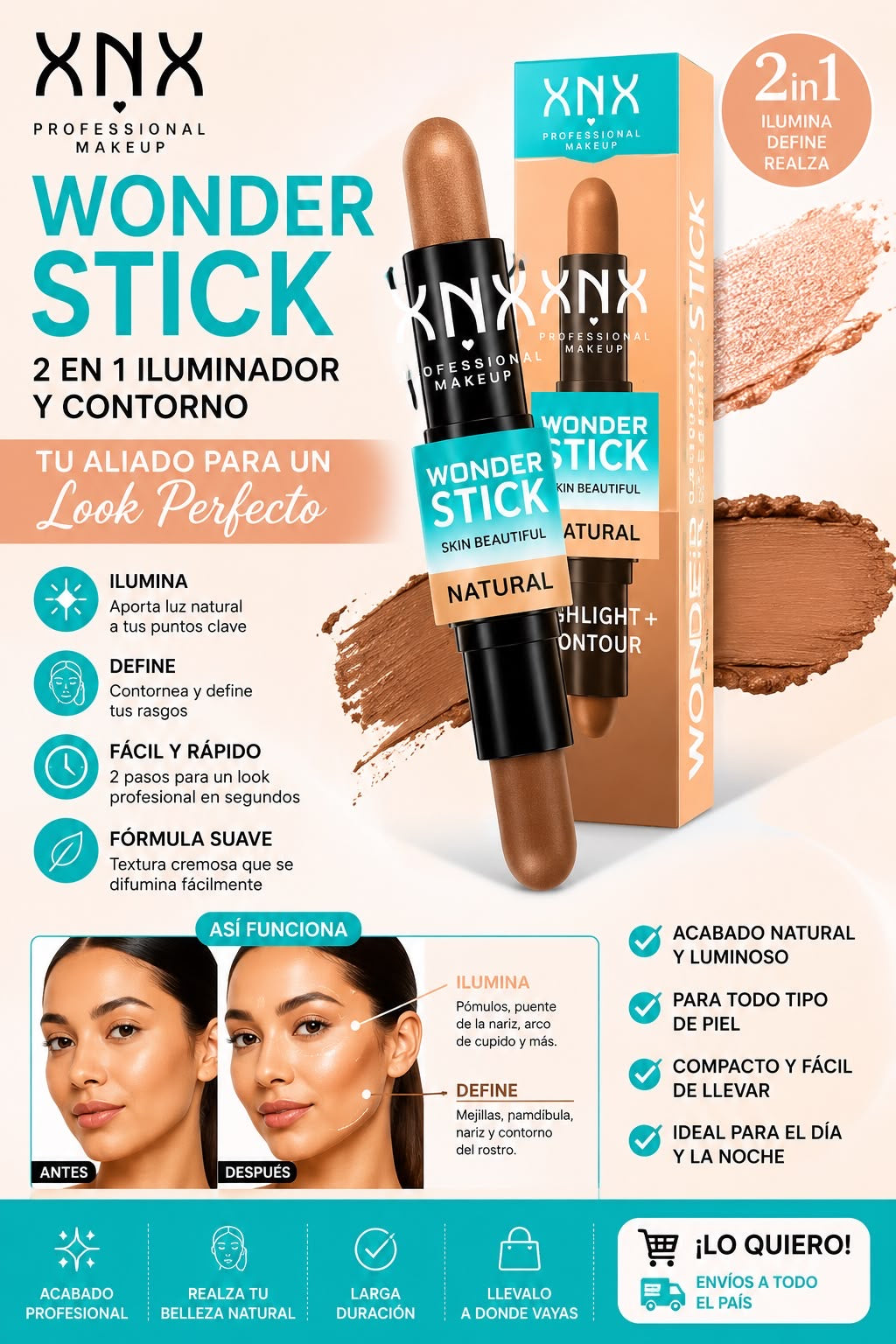 xnx iluminador y corrector 2en1