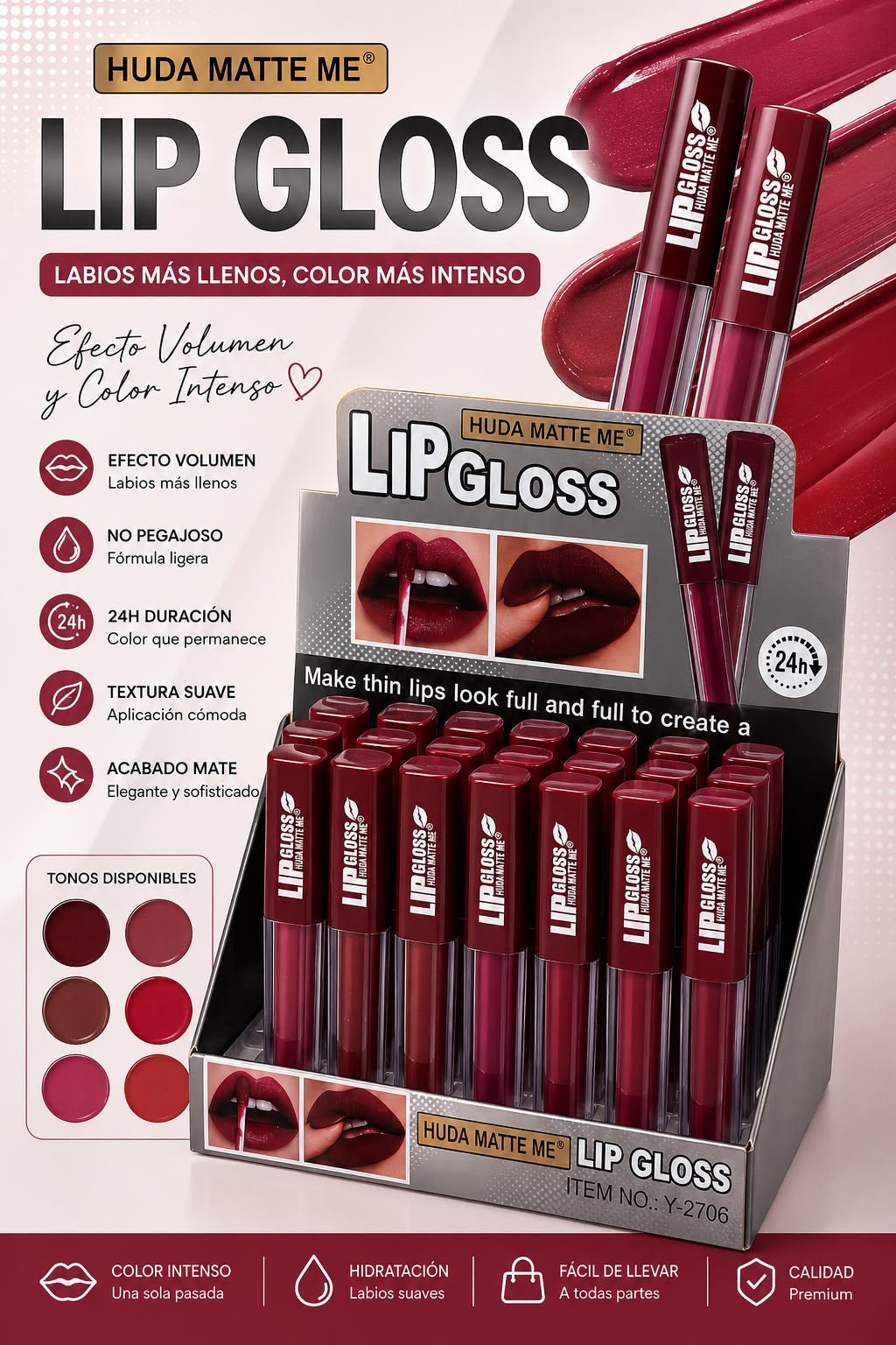 huda matte me lip gloss