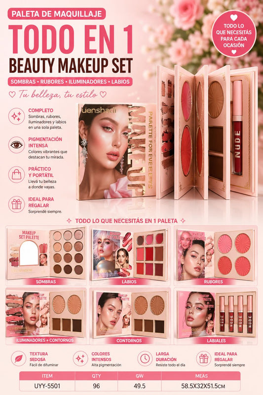 paletas de sombras con labial