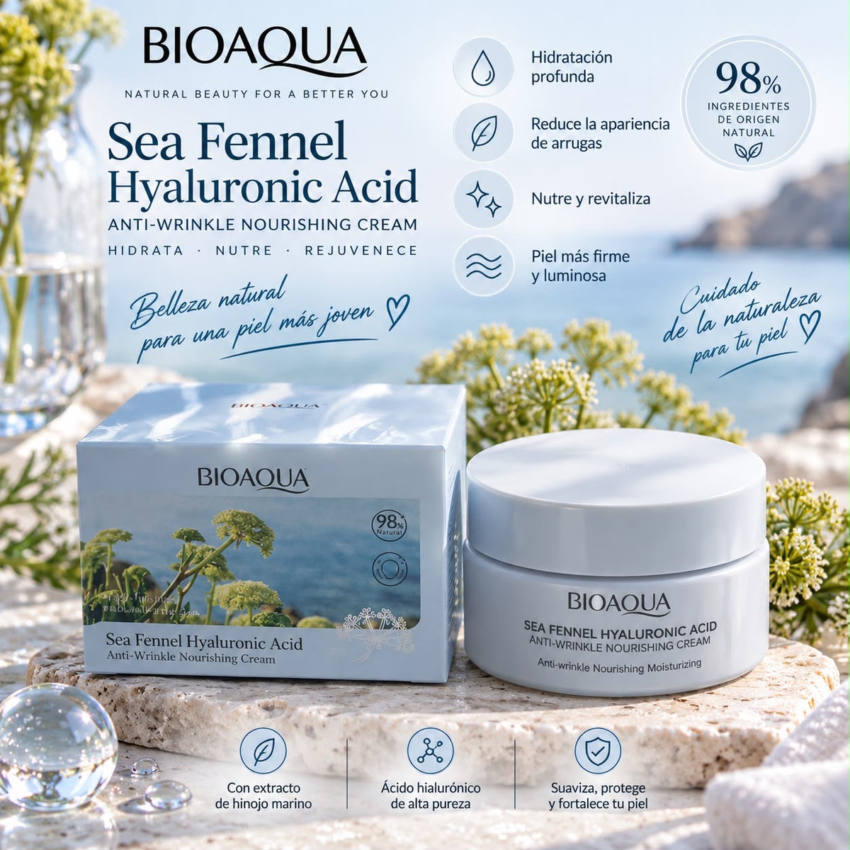 bioaqua crema facial ácido hyaluronic