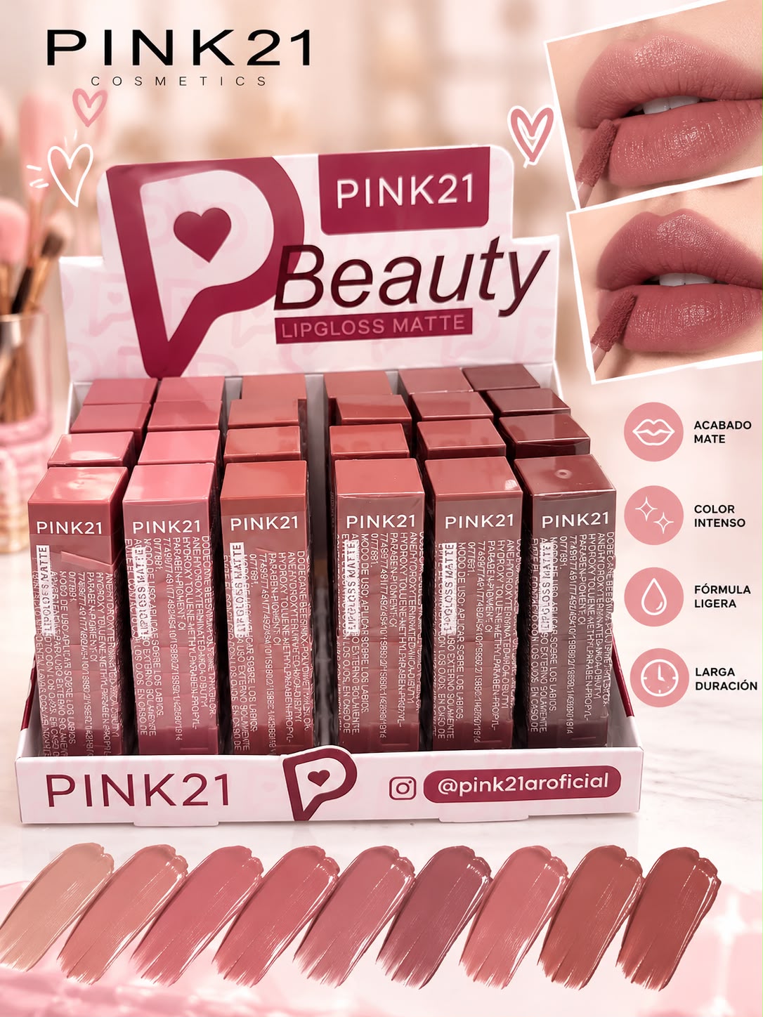 Pink 21 labial líquido lipgloss mate
