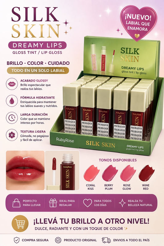silk skin lipgloss con color
